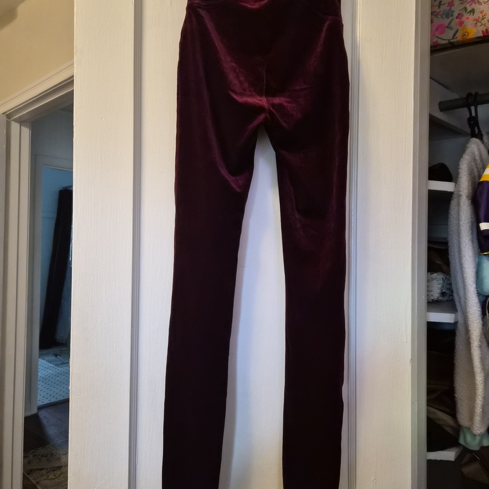 Spanx Velvet Leggings in Rich Burgundy - Picture 3 of 4